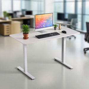 Bureau debout électrique à moteur unique haute performance, colonnes <span class=keywords><strong>de</strong></span> levage inversées à 2 segments, table réglable en hauteur motorisée - Product Image 1