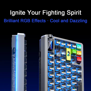 AULA คีย์บอร์ดสำหรับเล่นเ<span class=keywords><strong>ก</strong></span>มระบบกลไ<span class=keywords><strong>ก</strong></span> Nova75ไร้สายสามโหมดพร้อมจอแสดงผลและลูกบิดที่ร้อนสามารถถอดเปลี่ยนได้คีย์บอร์ดโครงสร้างปะเ<span class=keywords><strong>ก</strong></span>็นแบ็คไลท์ RGB - Product Image 3