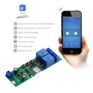 2 kanal DIY Wifi Smart Schalter Relais Modul Tipp Self-locking Verriegelung DC7-32V für Amazon Alexa Google Home eWeLink APP - Product Image 3