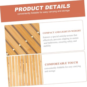 Tapis de bain en bois, tapis de salle de bain, tapis de douche en bois, accessoires antidérapants imperméables pour une utilisation en intérieur ou en extérieur - Product Image 3