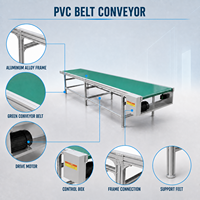 Konveyor Sabuk Berbahan Aluminium Alloy dengan Sabuk PVK untuk Perakitan Elektronik Konfigurasi Multi Lapis