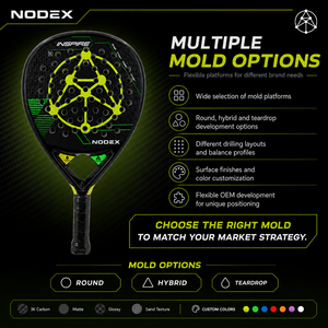 Raqueta de Pádel Profesional NODEX, Diseño en Forma de Lágrima, Fibra de Carbono P42 3K, Alta Calidad, Fabricación OEM - Product Image 5