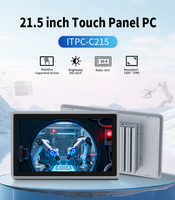 PC industriel robuste à écran tactile résistif FHD de 21,5 pouces sans ventilateur, avec processeur Intel Celeron J1900, 2 ports LAN, RS232/485, IP65, pour salles d'exposition