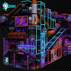 Aire de jeux familiale intérieure sur le thème d'un parc d'attractions avec toboggan pour enfants et lit de saut - Mousse et plastique durables pour usage domestique - Product Image 3