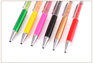Stylo à bille promotionnel à succès, stylet tactile doux, paillettes, 2 en 1, avec logo personnalisé, stylo à bille en métal - Product Image 2