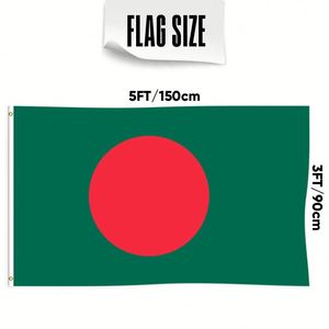 Drapeaux du Bangladesh <span class=keywords><strong>en</strong></span> gros 3x5 pieds, polyester 68D/100D, style fanion personnalisable, livraison rapide d'un fournisseur fiable - Product Image 1
