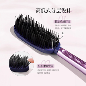 Hairbrush Paddle Comb Nylon Bristles Anti Static Smooth Hair Scalp Massage For Wet Dry Use - Product Image 5