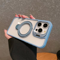 Support double pour objectif d'appareil photo avec protection pour coque de téléphone magnétique transparente pour iPhone 15 Pro Max