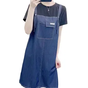 Women's Custom Print OEM Denim Dress Jean Jumpsuits Women Overalls Dress