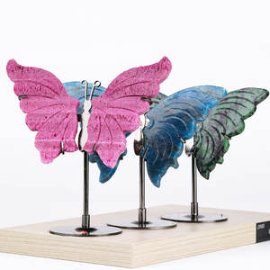 عالية الجودة الطبيعية الجمشت الكريستال العقيق المنحوت فراشة كريستال أجنحة فراشة مختلفة أجنحة الشفاء ديكور المنزل - Product Image 4