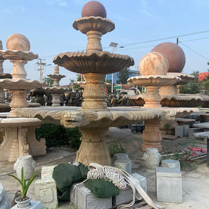 Grande fontaine d'eau extérieure naturelle de grand jardin personnalisée fontaine d'eau en pierre de granit et de marbre - Product Image 3