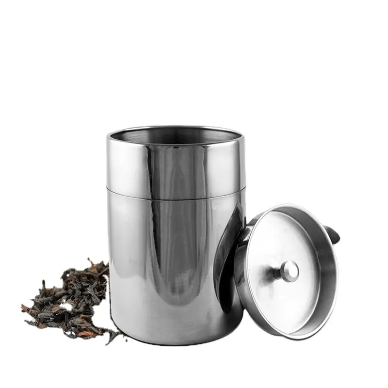 Thép không gỉ Vòng trà cà phê đường hộp để lưu trữ tinh tế trà lá khô hàng hóa cà phê tin trà Caddy