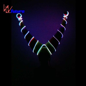 Chapeau à cornes de diable lumineux à LED, fil EL lumineux, accessoire de tête pour fête rave, performance scénique, costume de cosplay - Product Image 3