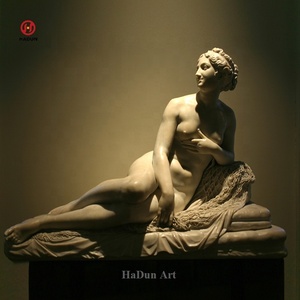 Statua di Ketos a forma di Nereid in marmo bianco a grandezza naturale personalizzata - Product Image 2