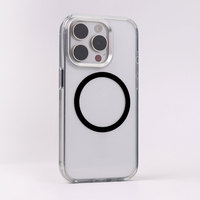 Nouveauté Coque de téléphone transparente antichoc de haute qualité avec anneau métallique pour charge sans fil pour les séries 13/14/15/16