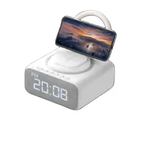 Relógio despertador digital multifuncional, rádio com carregador usb, medidor de sono, alto-falante carregador sem fio, instrumento para dormir