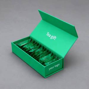 Green Bag <b>Coffee</b> Pouch Packaging Premium Customized for Tea Sets Magnetic Closure Rigid <b>Gift</b> <b>Box</b> - Product Image 1