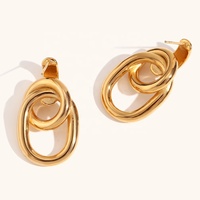 Dingran Fashion Design Winding Twisted Stud Boucles d'oreilles pour les femmes joyas de acero inoxidable al por mayor