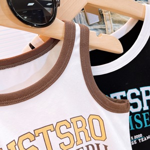 Set Casual primavera estate di <span class=keywords><strong>moda</strong></span> per <span class=keywords><strong>ragazze</strong></span> gilet con lettere ricamate Jeans strappati Set di abbigliamento per bambini - Product Image 5