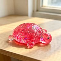 Jouet sensoriel anti-stress en TPR souple, en forme de tortue, à rebond lent, rempli de paillettes, pour enfants de 5 à 7 ans et adultes, vente en gros
