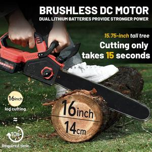<span class=keywords><strong>Tronçonneuse</strong></span> électrique portable YOSHU de 16 pouces, mini, rechargeable, <span class=keywords><strong>batterie</strong></span> lithium-ion 4,0 Ah, sans fil, sans balais, 42 V, 1200 W, 21000 tr/min - Product Image 3