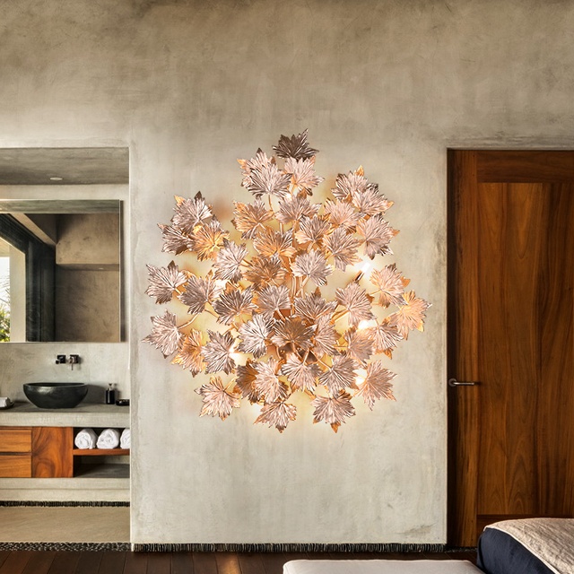 Rose gold modern wall lamp luxury lamp for villa living room indoor led wall lamp