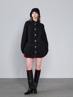 Cardigan vintage 100 % cachemire pur, écologique, pour femme, coupe oversize, boutonné, long, pull épais et chaud pour l'hiver, tricot lourd