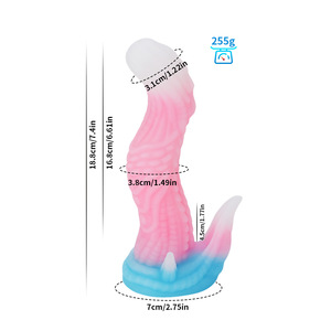 Consolador sexual para adultos de silicona líquida colorida, tapón suave para masaje y masturbación - Product Image 2