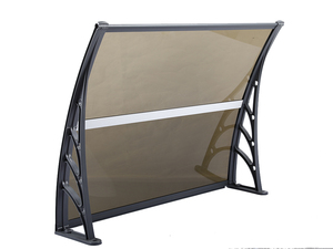 Toldo de Policarbonato y Aluminio <span class=keywords><strong>con</strong></span> Borde Central Cerrado, Mayor Estabilidad y Resistencia al Viento, Protección Solar Manual Anti-UV para Exteriores - Product Image 2