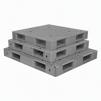 Palette en plastique HDPE robuste 1400*1200mm, palette en plastique double face avec structure en acier pour la logistique