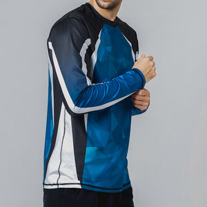 Logotipo personalizado Rash Guard Jiu Jitsu Compresión Largo Gimnasio Deporte Estilo Adultos Protector Spandex Tela Hombres Rash Guard - Product Image 6