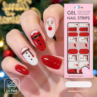 Autocollants pour ongles en gel sans UV, effet œil de chat, pailletés, imperméables, pour acheteurs de magasins de beauté, collection Noël RTS 22 Tips