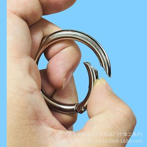 Alloy Spring <b>Ring</b> Buckle 5 Point Metal Keychain Outdoor Hiking Hook Opening Round Zinc Alloy Plated DIY Jewelry <b>Accessory</b> - Product Image 3