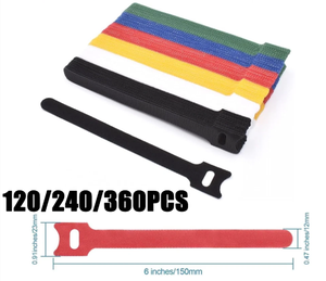 Bridas de nailon autoblocantes de alta calidad, de 100 mm a 200 mm de longitud y 12 mm de ancho, ecológicas, con cierre de gancho y bucle. - Product Image 2