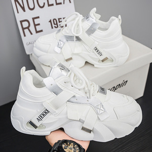 Chaussures de sport et de loisirs respirantes à lacets en maille synthétique, semelle épaisse, style haut de gamme, nouvelle collection printemps - Product Image 2