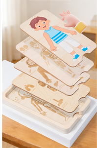 Jeu éducatif écologique en bois Montessori sur la structure du corps humain pour enfants, garçons et filles - Product Image 6