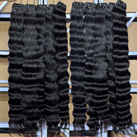 Cheveux vierges péruviens doublement étirés, cheveux humains bruts Remy avec texture bouclée ondulée, 100 grammes