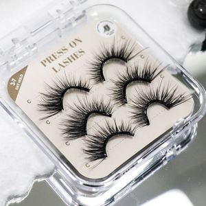 مصنوع يدويًا ويسبي لاصق مسبقًا ذاتي اللصق صمغي بالكامل لا يحتاج الغراء بالجملة مورد نصف رموش - Product Image 1