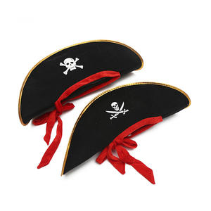Disfraz de Halloween Show Props, sombrero de pirata, sombrero de <span class=keywords><strong>Piratas</strong></span> <span class=keywords><strong>del</strong></span> <span class=keywords><strong>Caribe</strong></span> con sombrero de pirata de seda roja, fiesta de vacaciones - Product Image 6