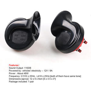 Bocinas de Motocicleta de Doble Tono de 12V, Suministro Directo de Fábrica, Bocinas de Caracol para Autos y Vehículos Eléctricos, Frecuencias Altas y Bajas - Product Image 2