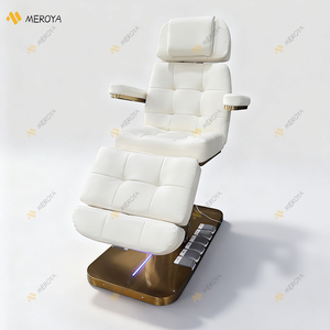 Lit de spa facial électrique de luxe à 3 moteurs pour salon de beauté <span class=keywords><strong>Thia</strong></span>, base dorée, table de massage avec lumières LED - Product Image 4