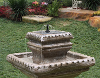 Grande fontaine de bain d'oiseau en polyrésine debout décorations de cour de jardin d'extérieur