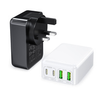 Chargeur mural ultra-plat GaN 40W HNT, best-seller, prise pliable, 4 ports multi-prises, charge rapide, adaptateur de voyage pour iPhone mobile