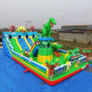 Fábrica PVC 17*7m Parque <span class=keywords><strong>de</strong></span> Atracciones inflable Laberinto/Escalada en roca/Tobogán/Carrera <span class=keywords><strong>de</strong></span> obstáculos Dinosaurio <span class=keywords><strong>Castillo</strong></span> inflable - Product Image 4