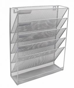 Mesh <b>Documents</b> Magazine Letter <b>File</b> Sorter Rack Holder Storage Organizer Hanging Wall Mount Vertical Tiered Metal <b>Document</b> Trays - Product Image 4