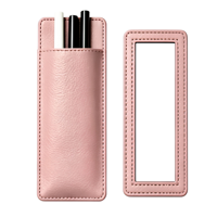 Étui et support pour rouge à lèvres en cuir PU imperméable YY Lady avec miroir, style preppy