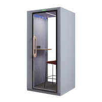 Cabinas de Oficina Portátiles Individuales con Ruedas para Interiores, Cabina Telefónica Pequeña Portátil para Interiores