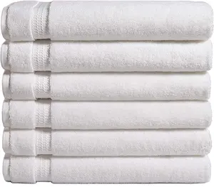 Custom Branded 100% Cotton Luxury Softness Spa Choice Hotel White Towel Set High Quality Bath Towel With Logo
