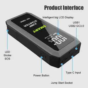 16800mAh chargeur Portable dispositif de démarrage outil d'urgence batterie multifonction Portable 12v OEM démarreur de saut de voiture