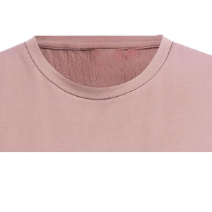 T-shirt à manches courtes col rond pour femme, style streetwear, respirant, écologique, en coton biologique gris, uni, en molleton - Product Image 2